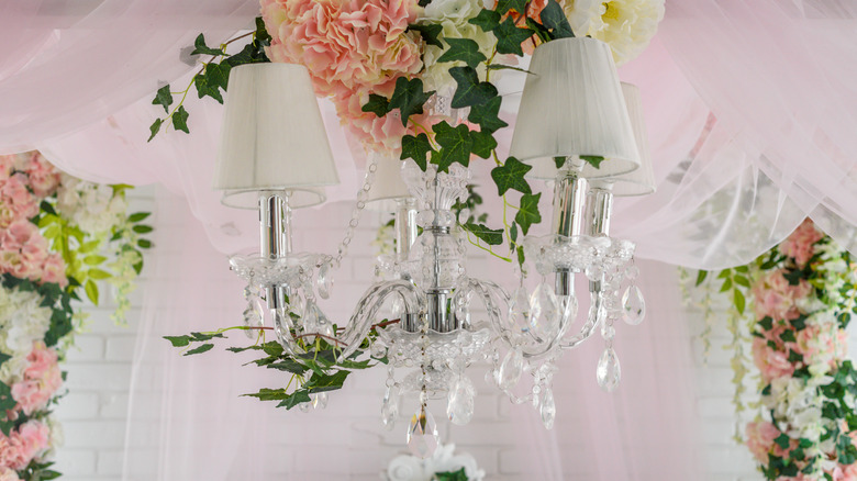 crystal chandelier with florals