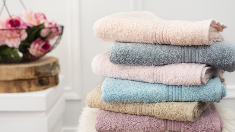 pile of fluffy towels