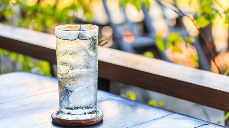 Glass of ice water