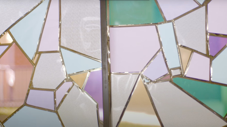 multicolored stained glass windows made from window film