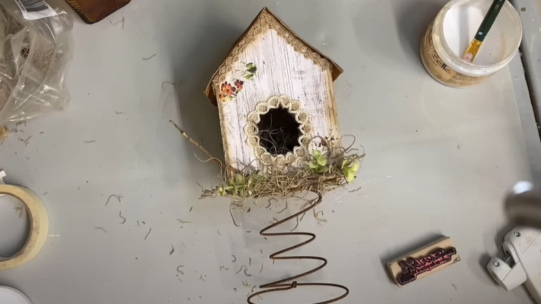 bed spring birdhouse