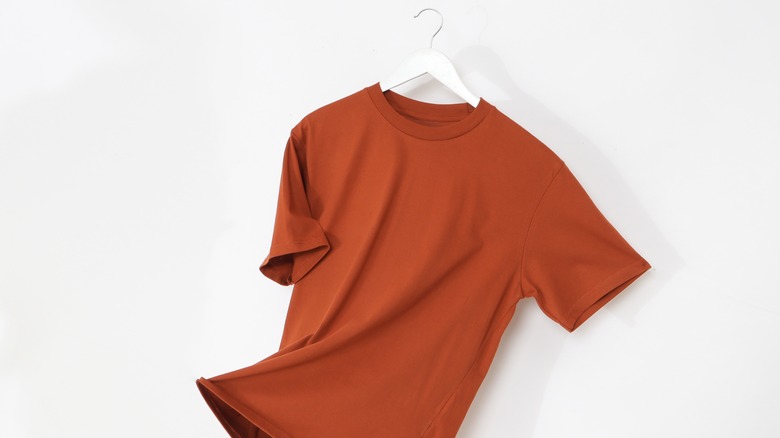 cotton t-shirt on hanger