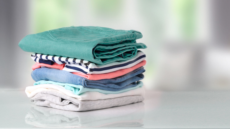 stack of cotton t-shirts