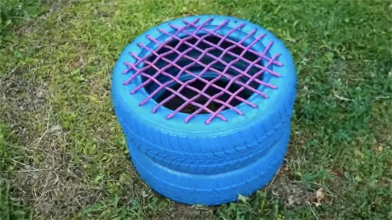 tire seat in a yard