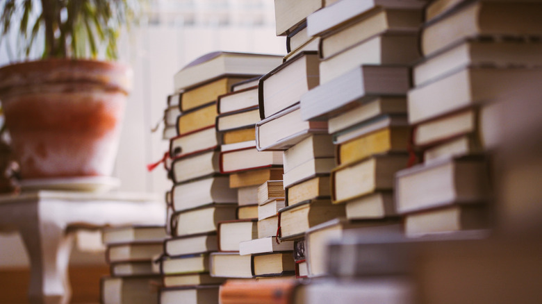 Books stacked up