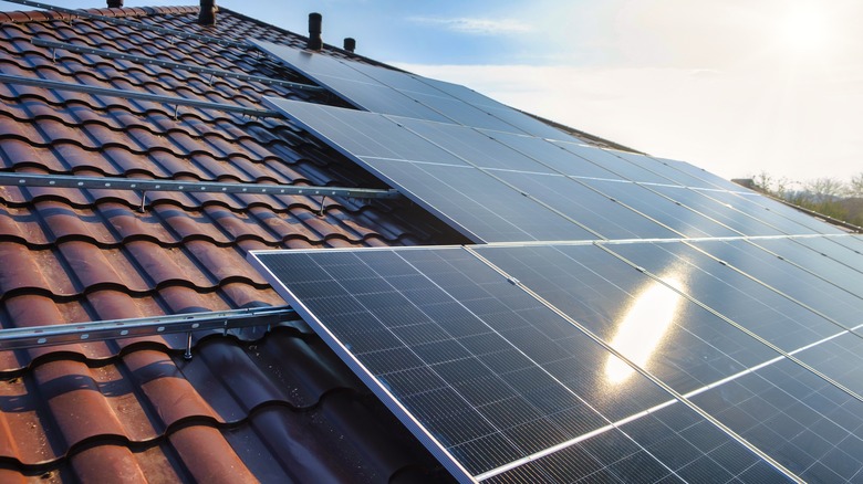 solar panels on the roof