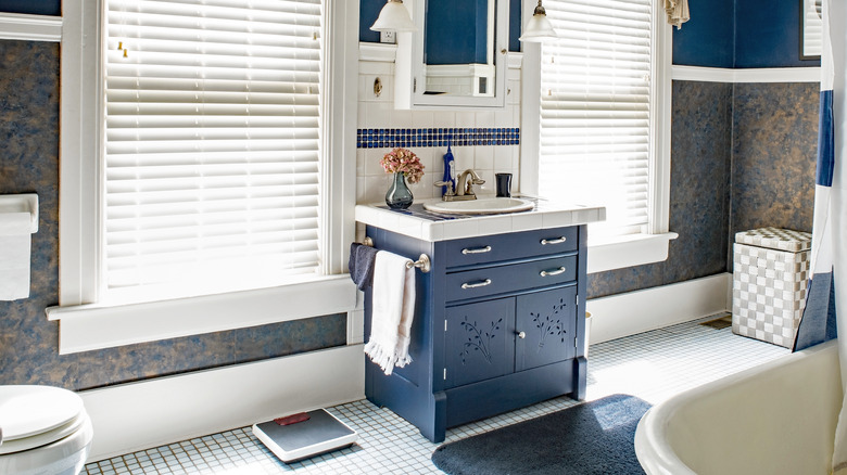 Antique dresser as vanity