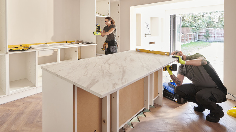 contractors working in kitchen