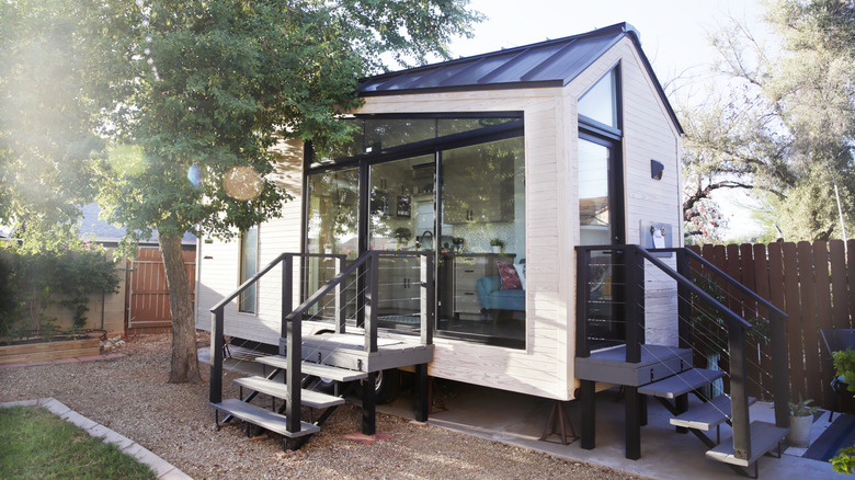 Tiny house with fence