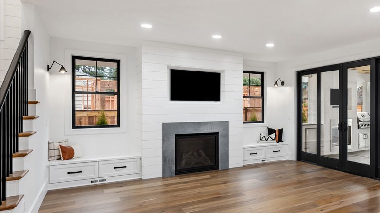 recessed tv over fireplace