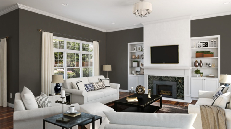 dark gray paint in living room