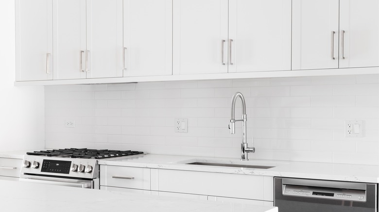 an all-white kitchen