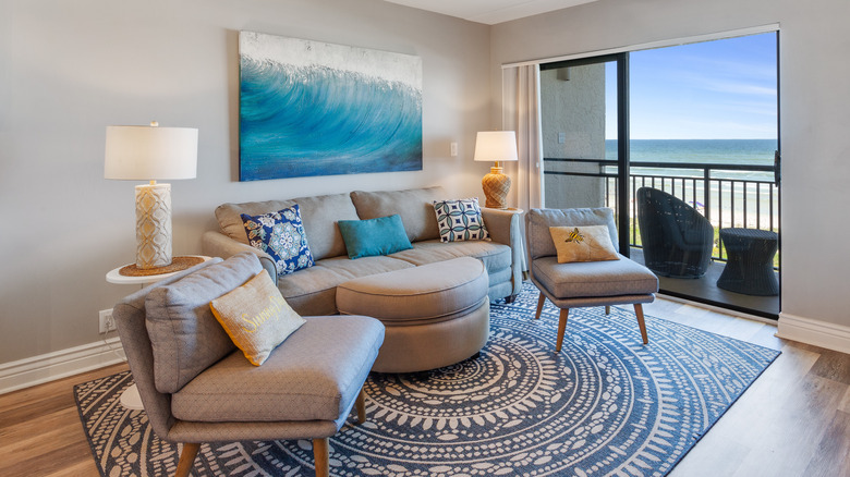 Living room in beach house