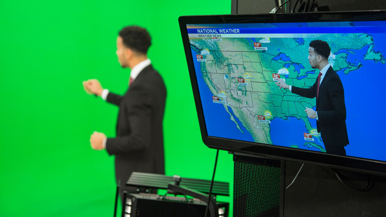 man giving a weather forecast