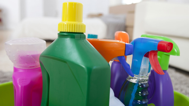 various household cleaning products