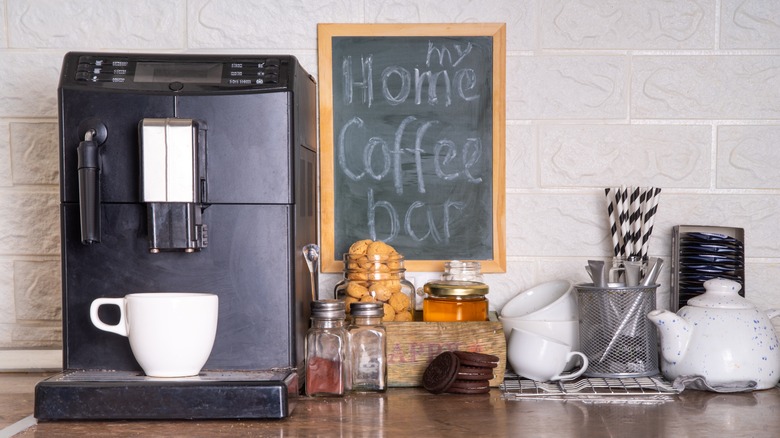 coffee station on countertop