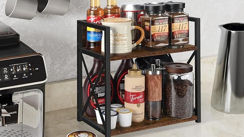 coffee products on spice rack