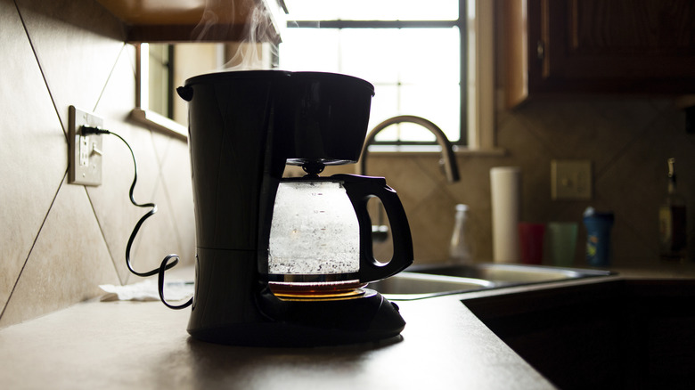 Coffee maker on counter