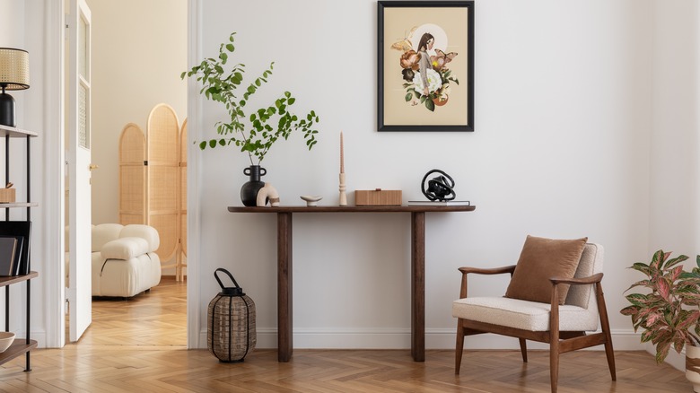 Wooden flooring in living room