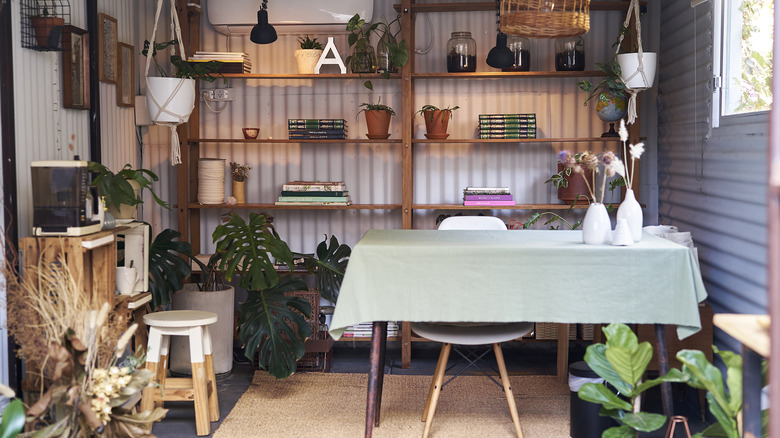 Storage shed as workspace