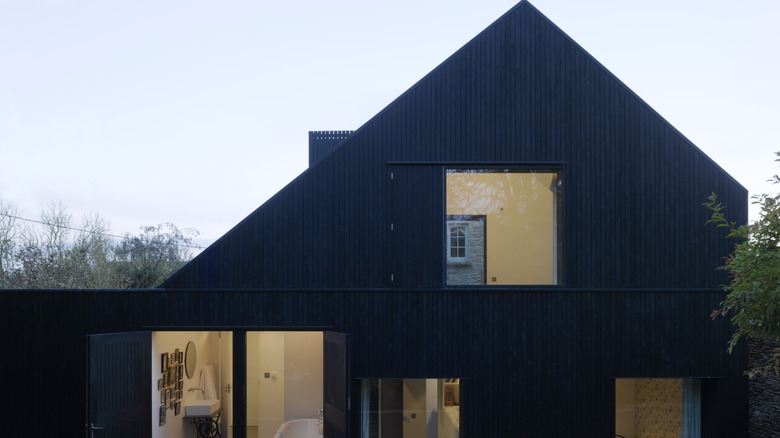 black house exterior paint