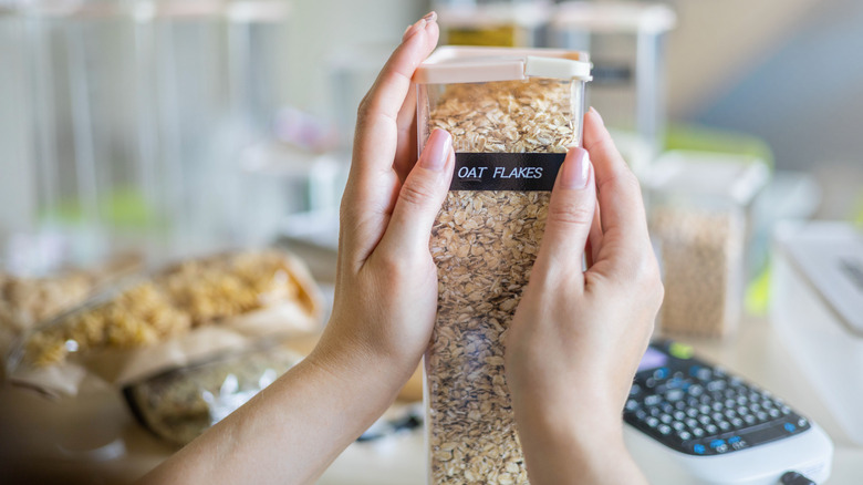 Label on cereal container