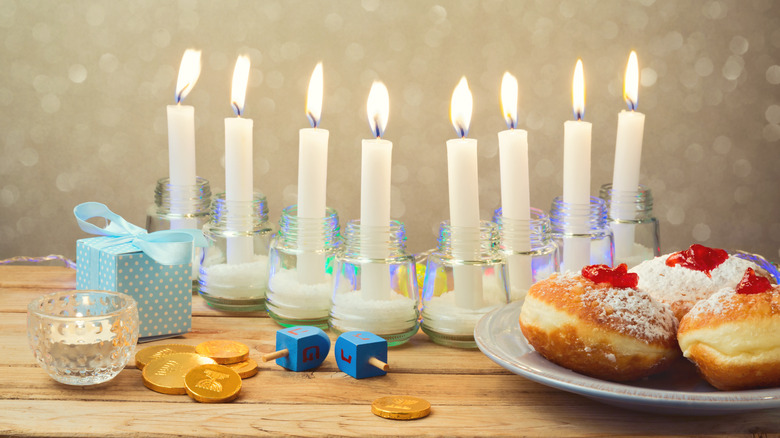 candle votives DIY menorah