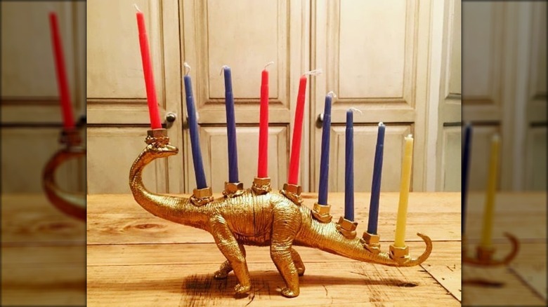 dinosaur menorah