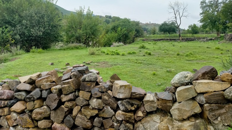 Rock wall made of fieldstones