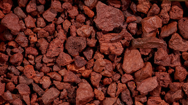 Red lava rocks