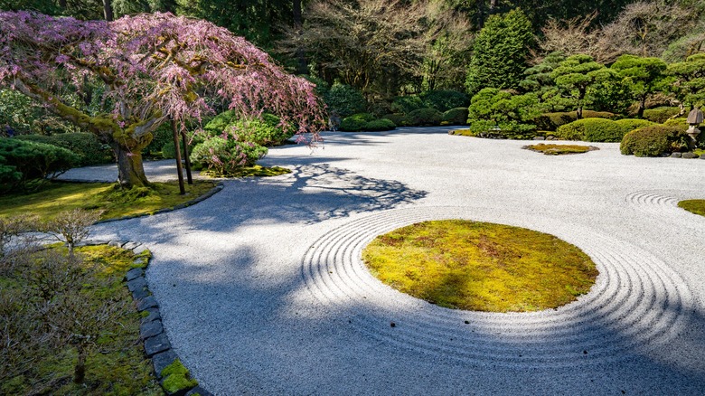 Pea gravel zen garden