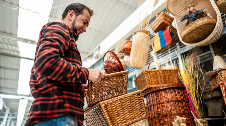 person shopping for basket