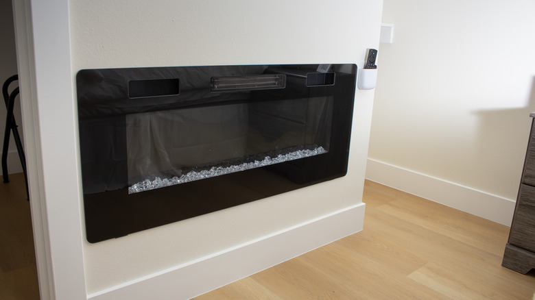 metal wall-mount fireplace