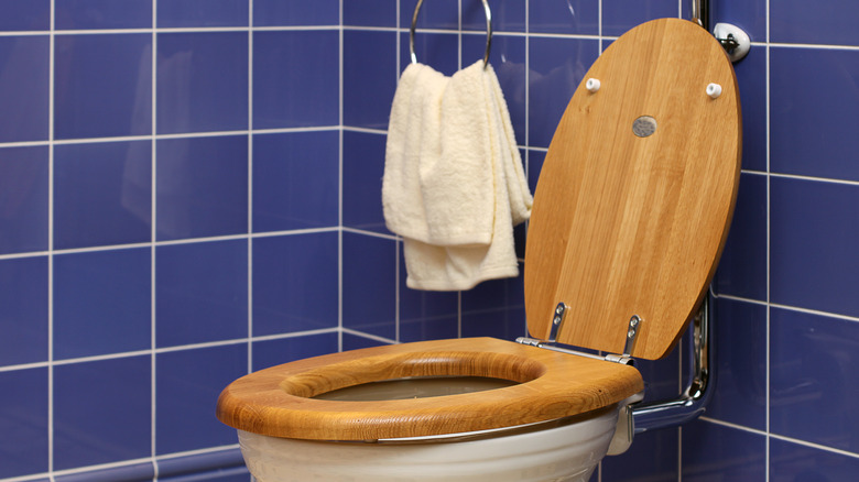 Wooden toilet seat