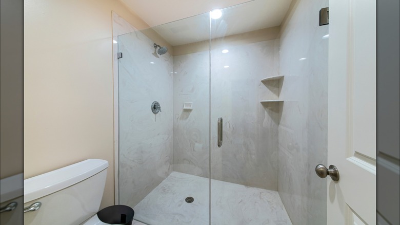 Framless shower stall