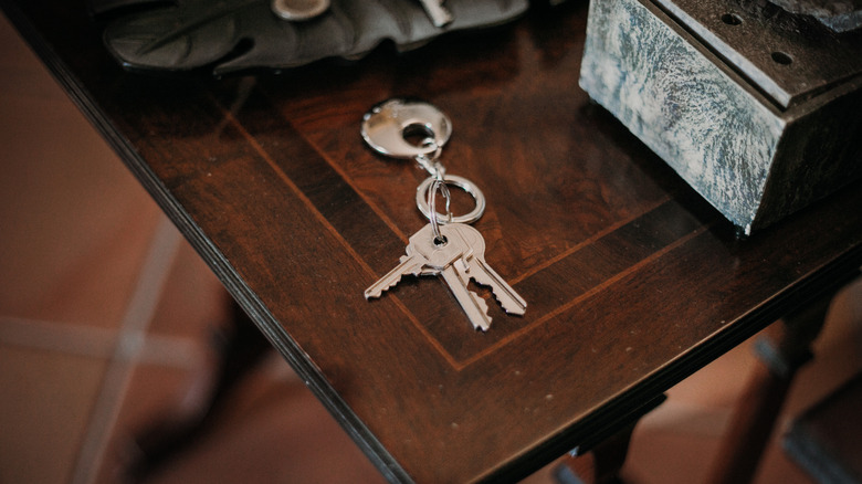 Keys sitting on a table