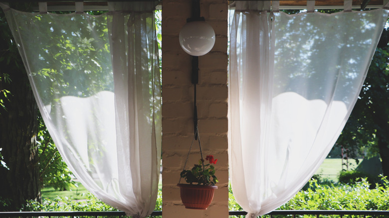 hanging patio curtains with tabs 