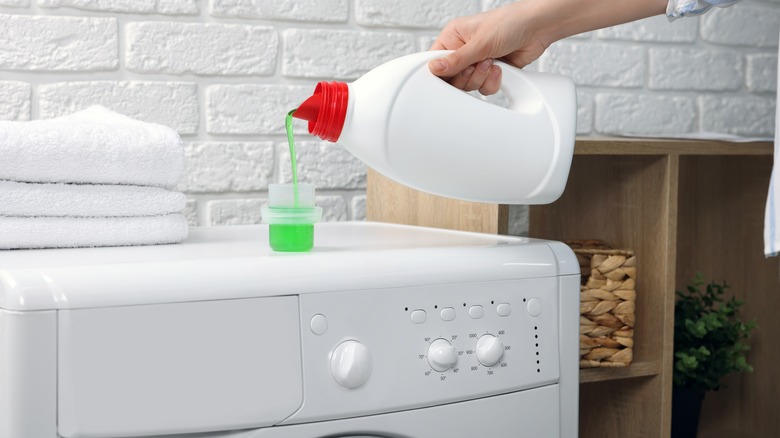 pouring fabric softener