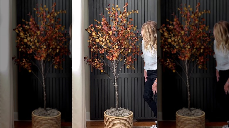 Finished DIY potted fall tree