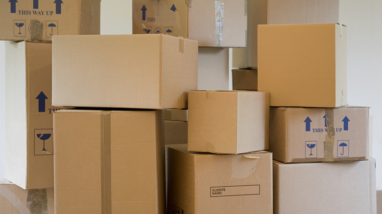 Stack of cardboard boxes