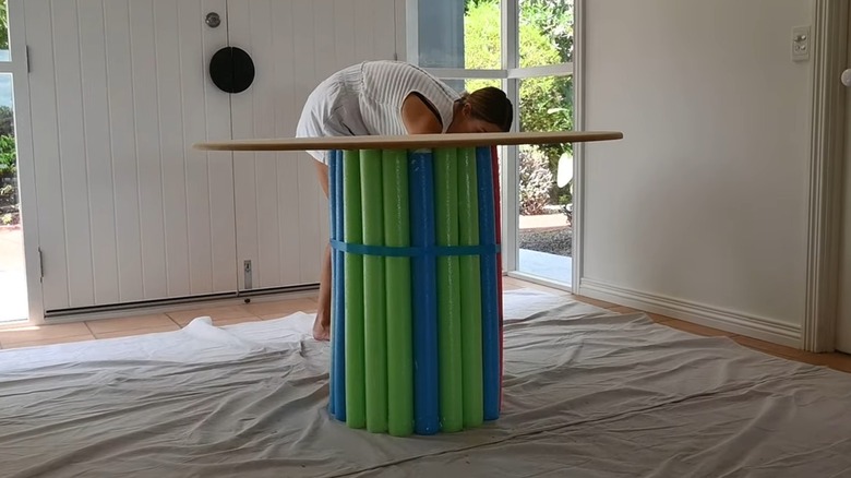 Pool noodle side table DIY