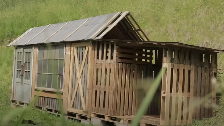 completed pallet shed