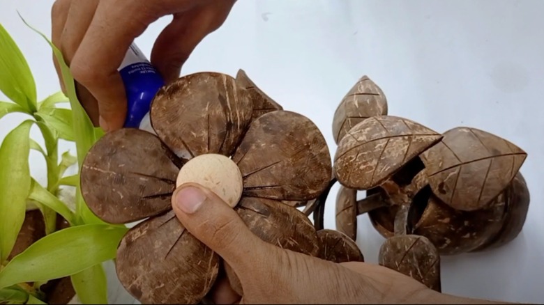 video results coconut shell flower