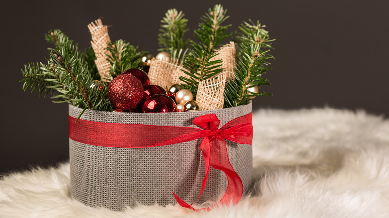 Red hat box with white bow