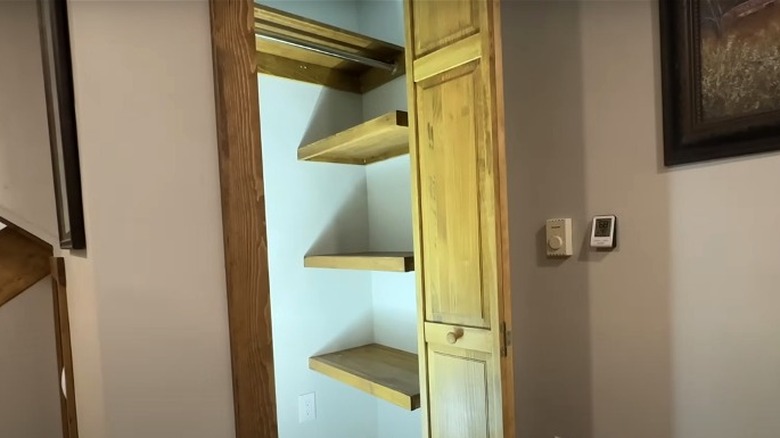 small storage closet with shelves