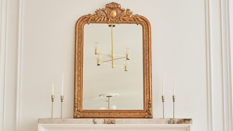 mirror with gold antique frame