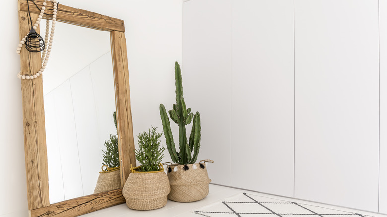 mirror with wooden frame