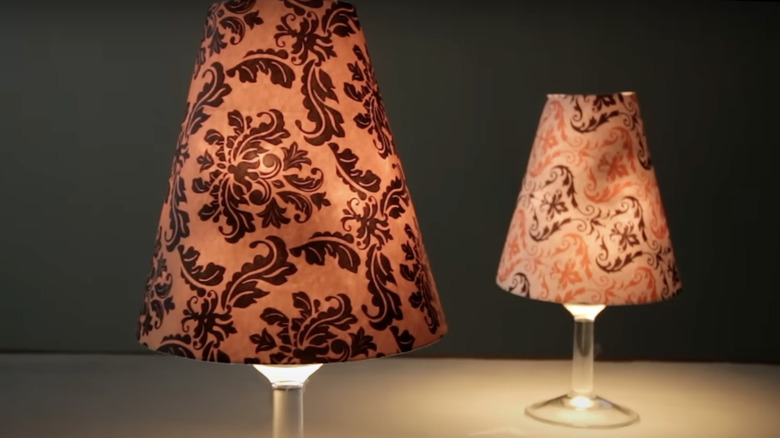 wine glass lampshade tutorial