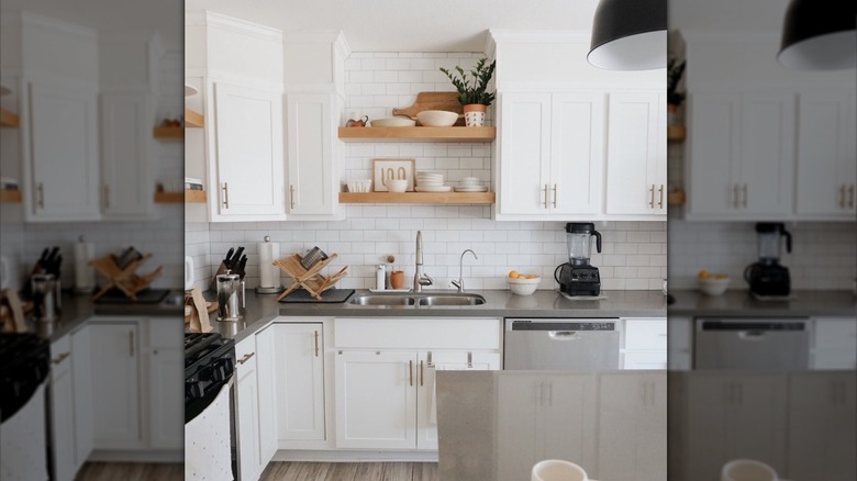 Cabinet open shelving layout