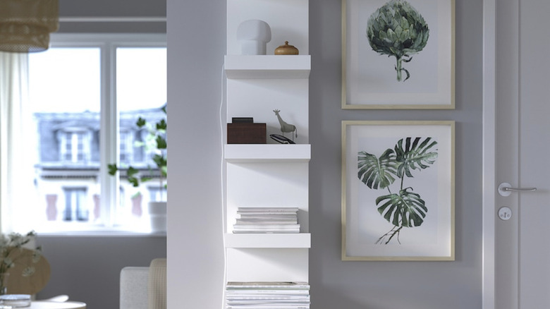 An IKEA LACK wall shelf unit in a living space